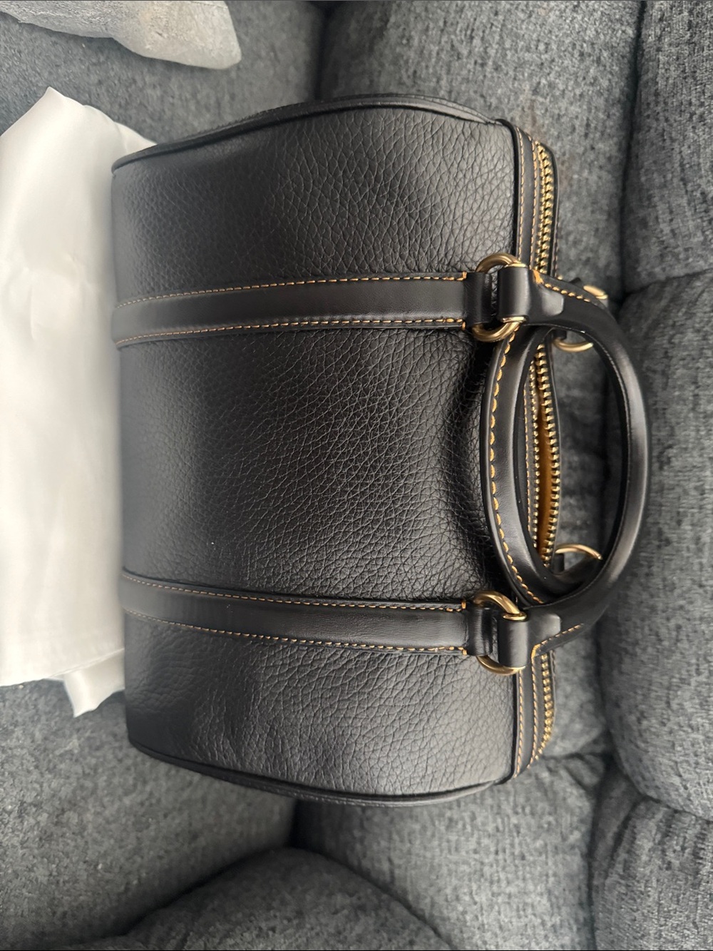 Coach Ruby satchel 25 black & gold - Picture 8 of 8